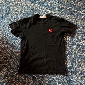 Comme des Garcons PLAY Black Tee with Red Heart